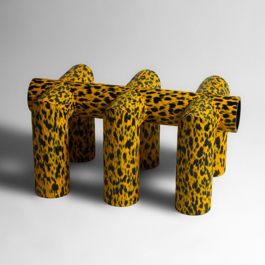 Side view of the Leopard bench by Rik van Veen