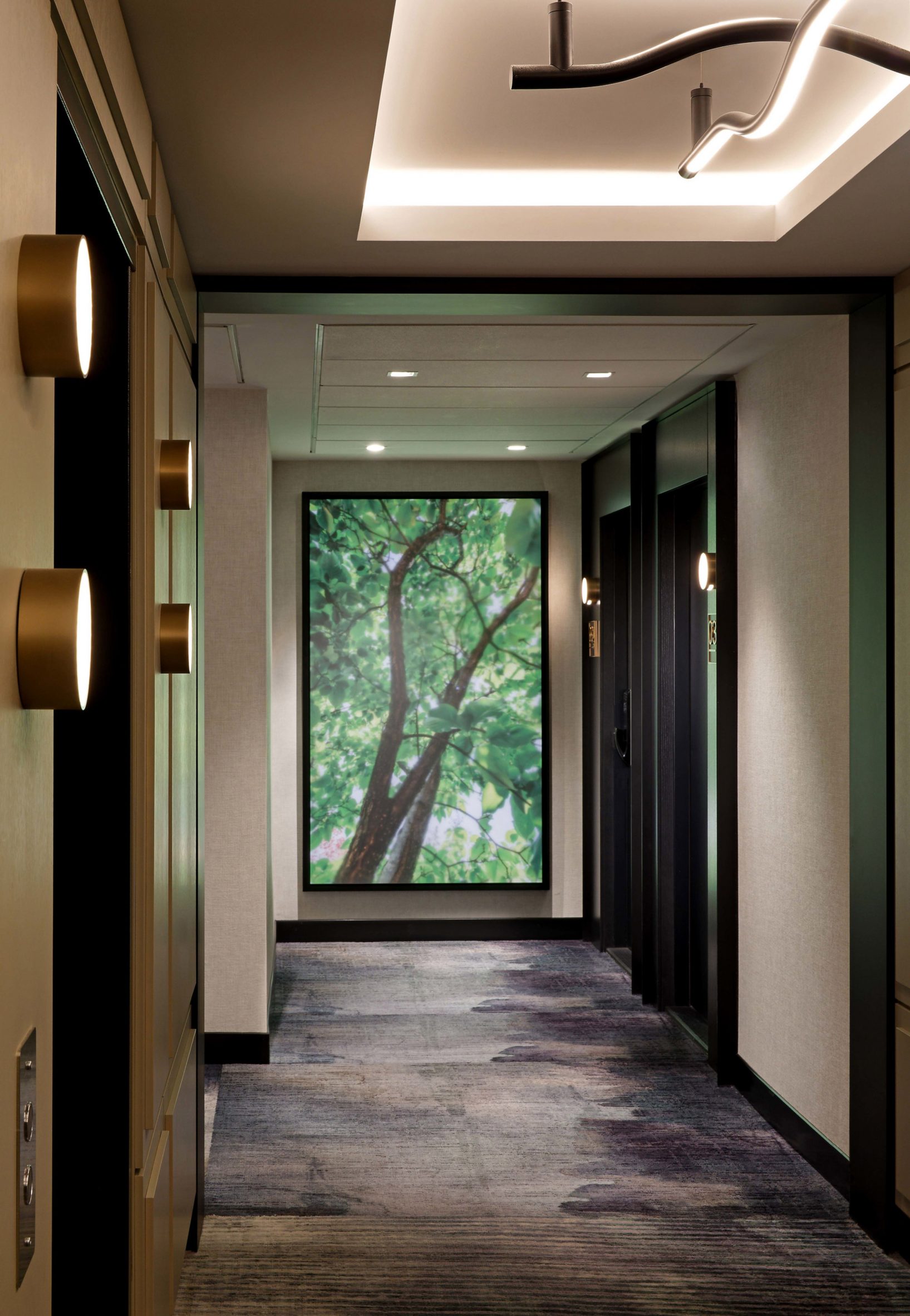 Nature-inspired apartment block interior