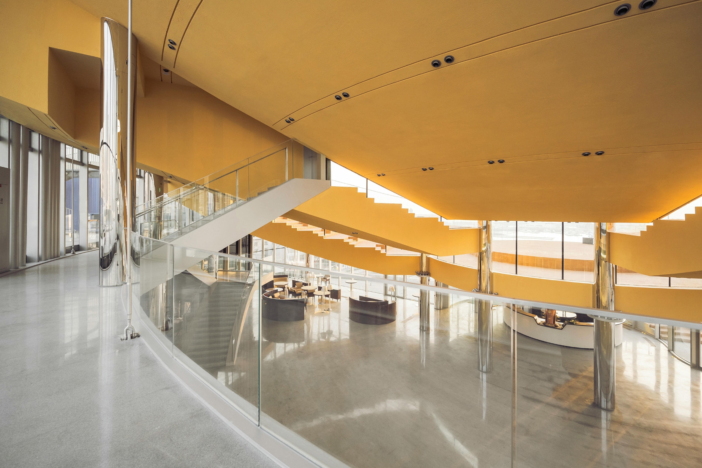 Staircases within mall extension by Society Particular