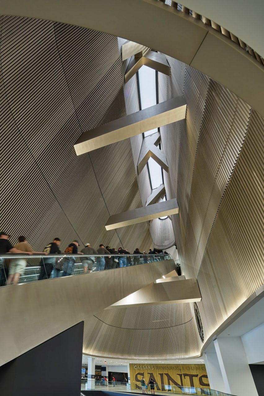 Atrium and escalator in renovated Superdome