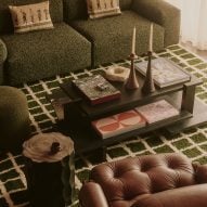 Coffee table with candle holders and candles and matches