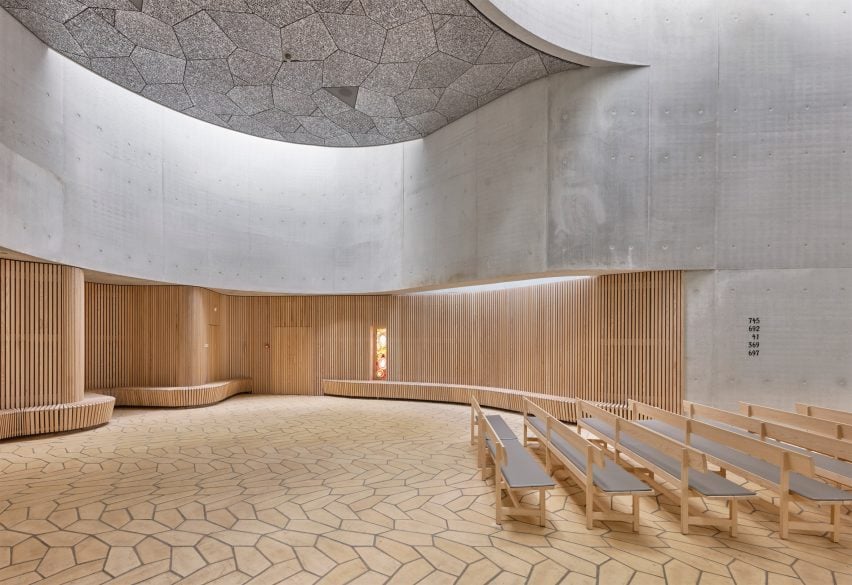 Interior of Trekroner Church by Rorbaek og Moller Arkitekter