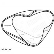 First floor plan of Trekroner Church by Rorbaek og Moller Arkitekter