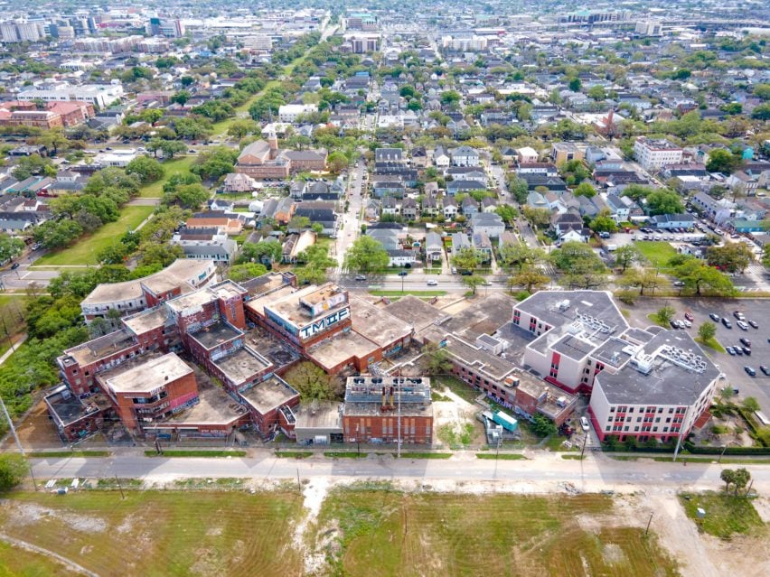 A visualisation of a city from a birds eye view.