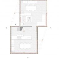 Ground floor plan of Wooden House by Moke Architekten