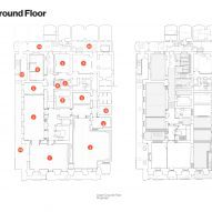 Lower ground floor plan of the British Academy by Wright and Wright