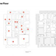 Mezzanine floor plan of the British Academy by Wright and Wright