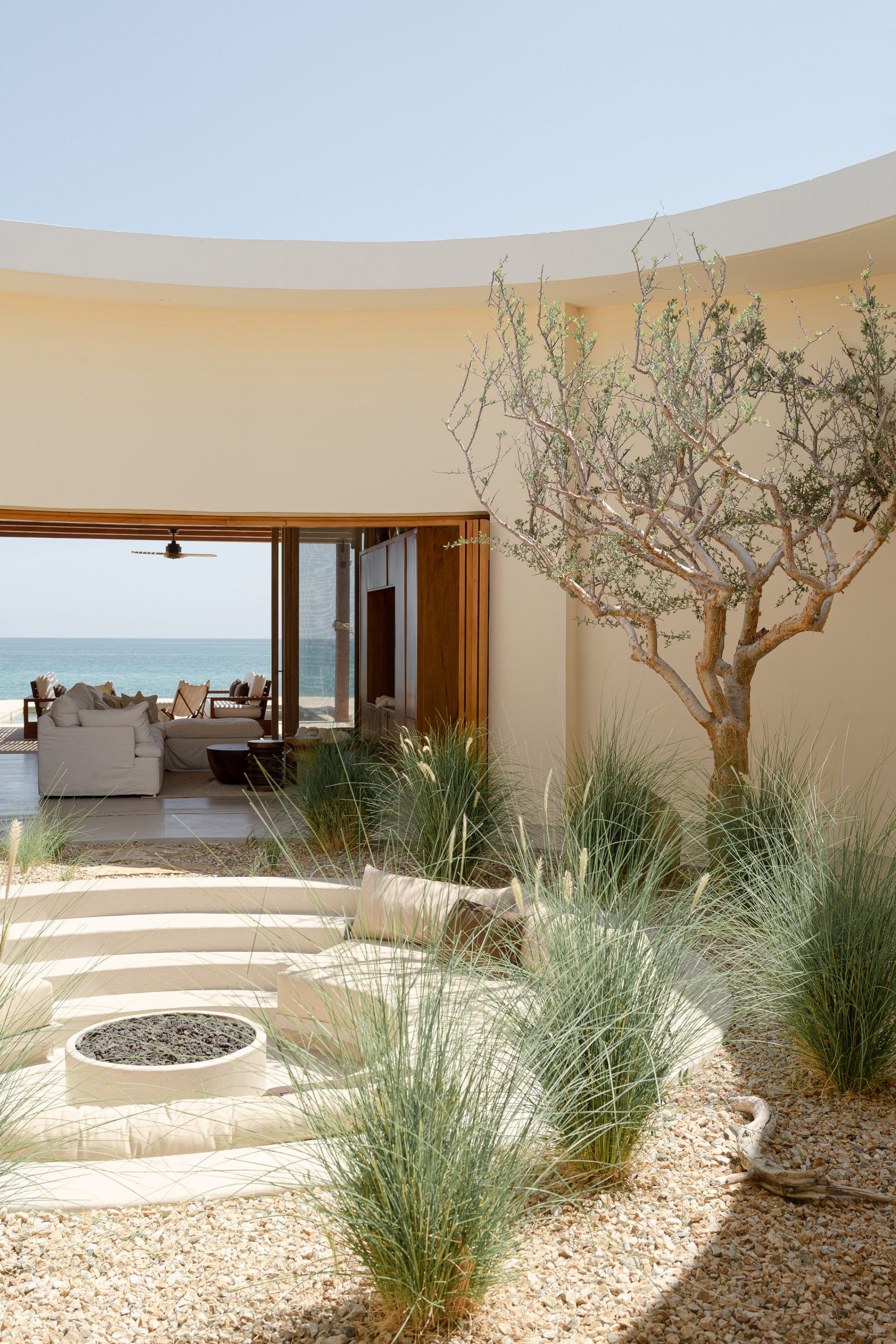 Courtyard interior within Casa Suna in Mexico 