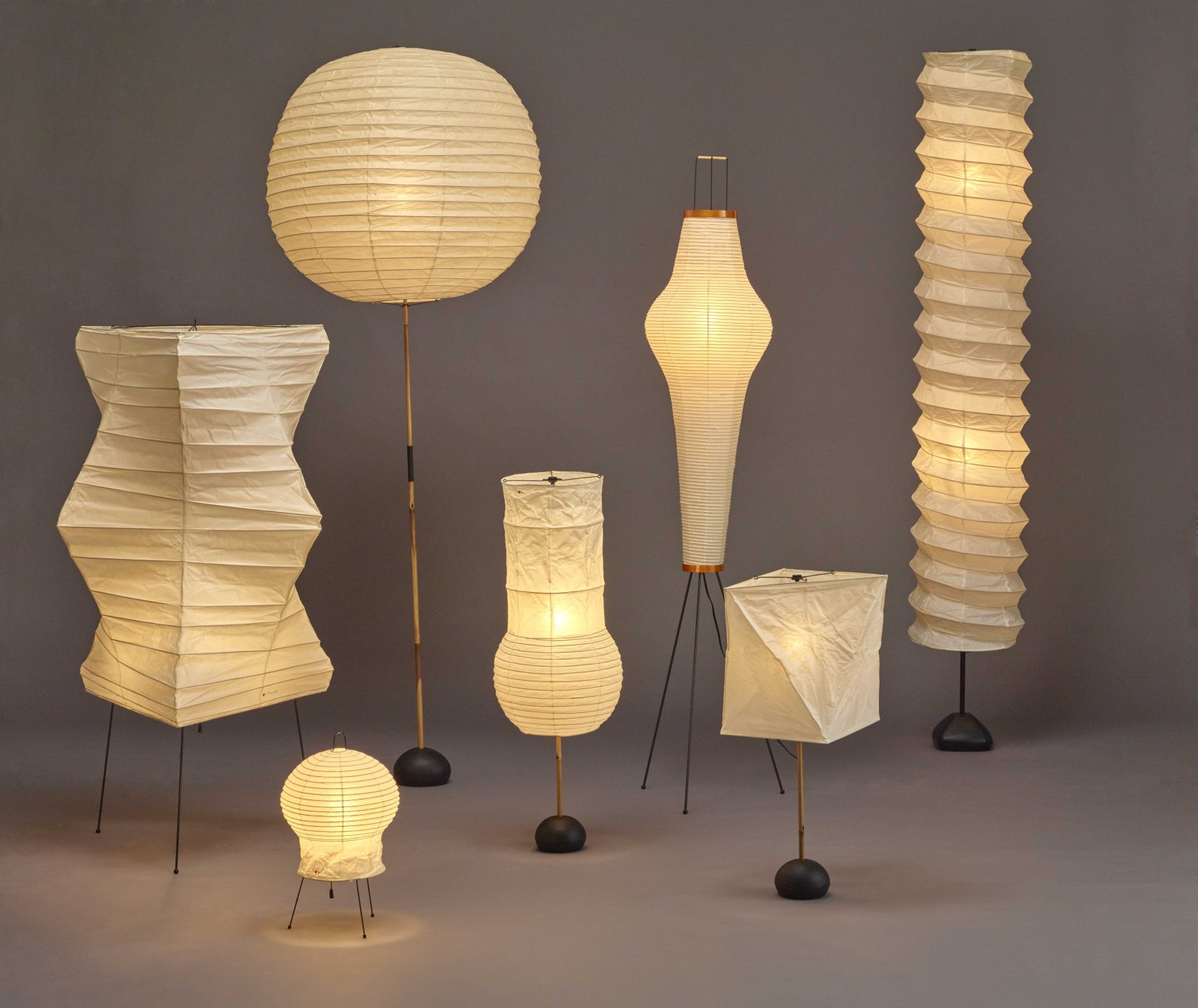 Akari lamps in different shapes