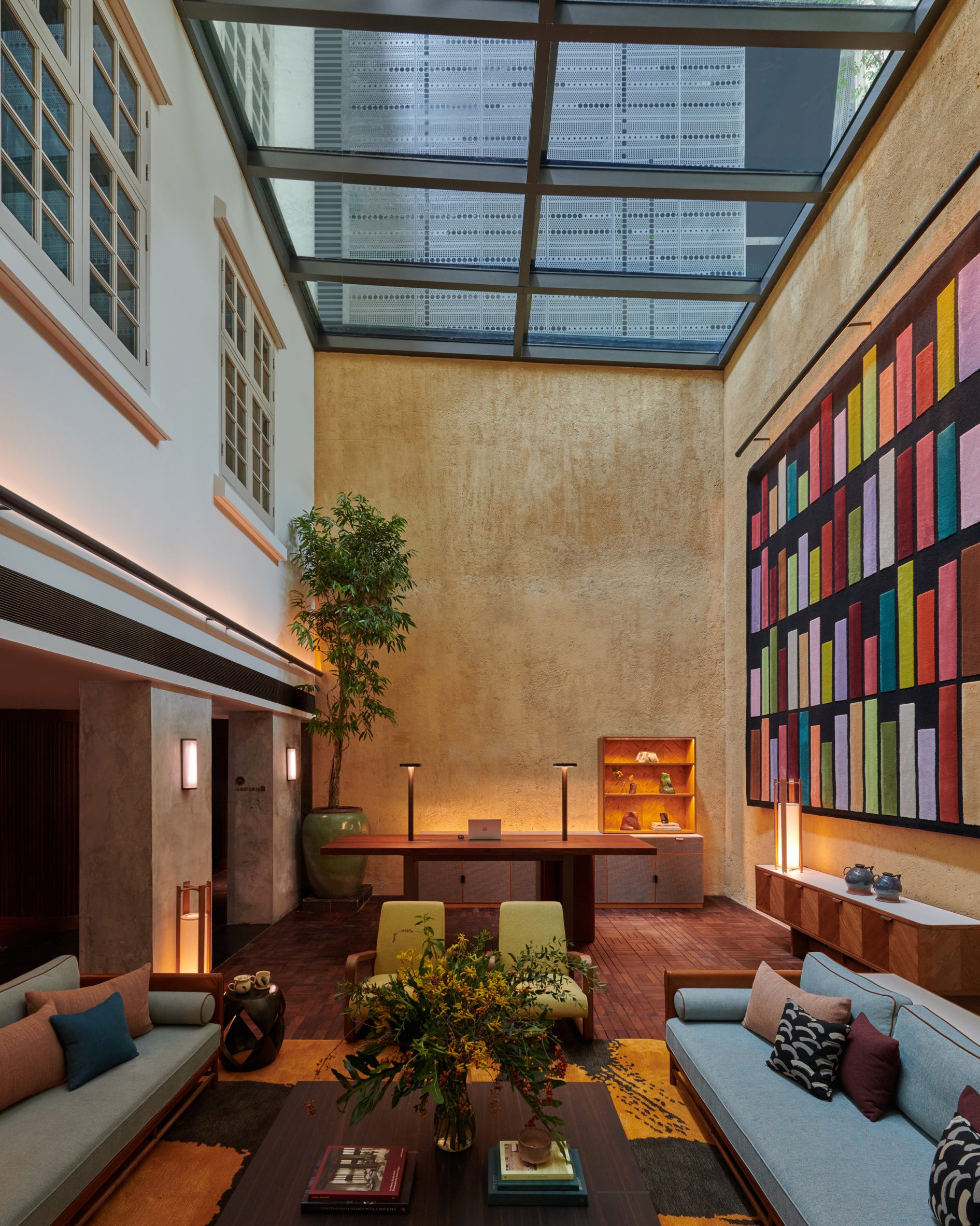 Lobby with skylight in Singapore hotel