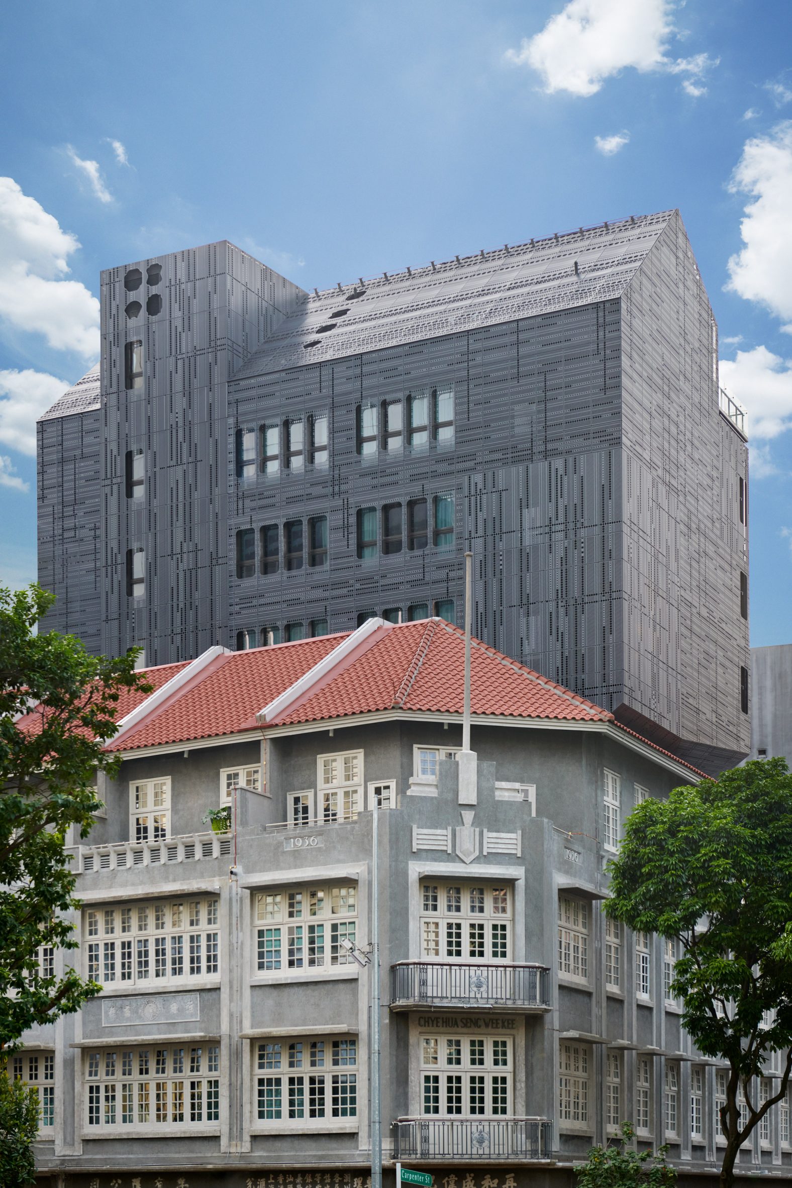 Traditional Singaporean house with modern extension