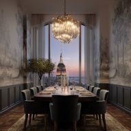 Dining room overlooking Empire State Building