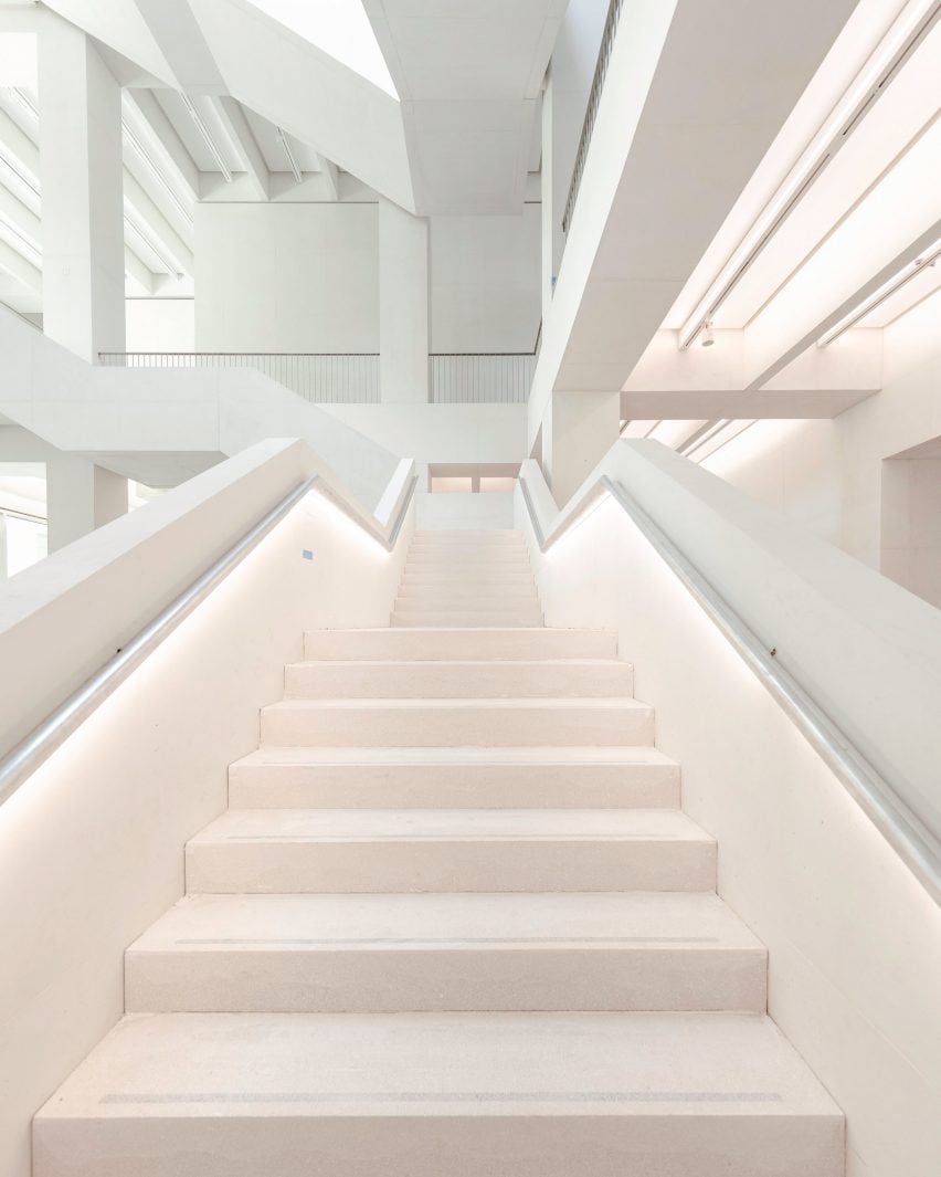 Stairs inside the museum of modern art in Warsaw