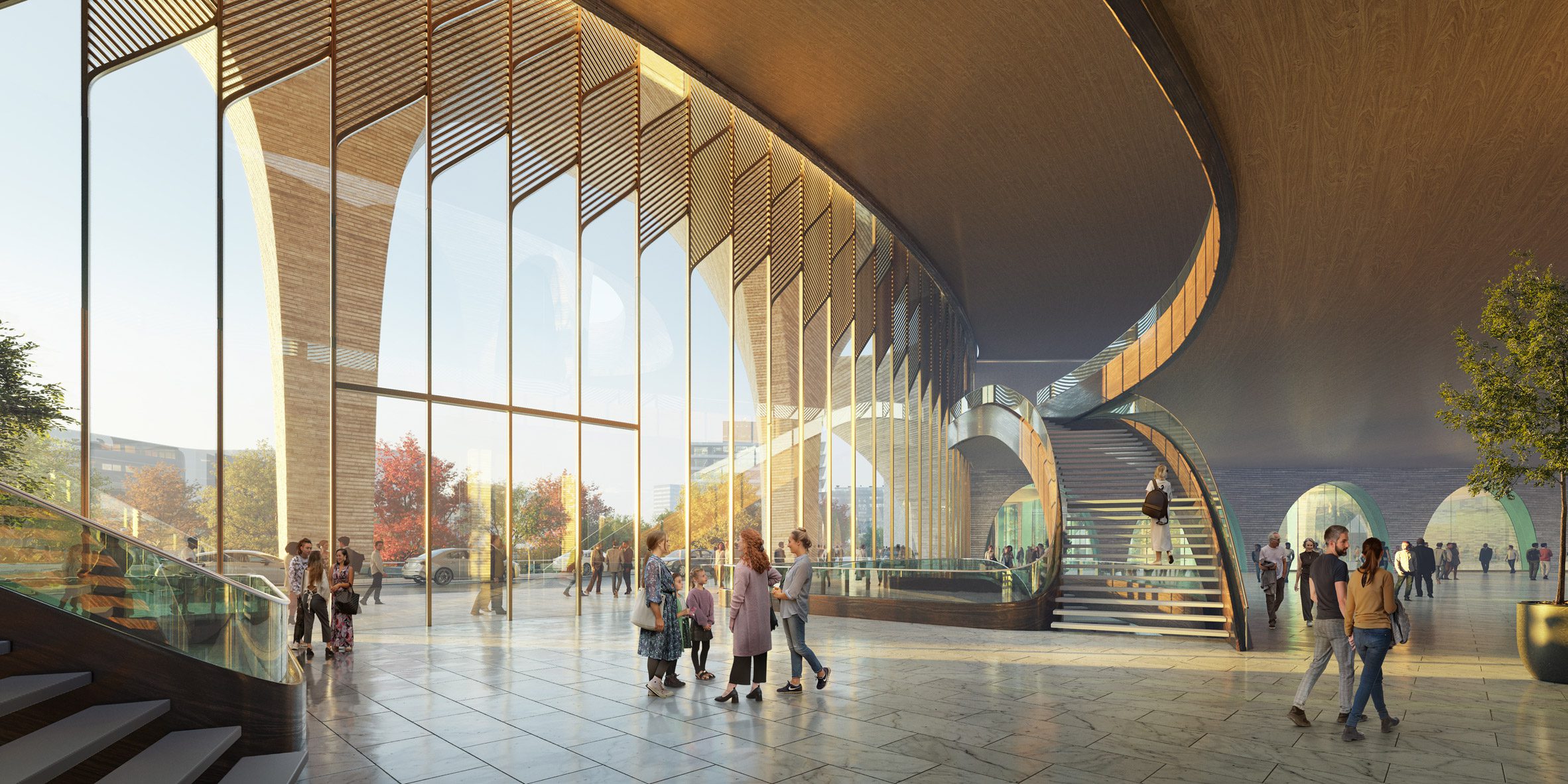 Interior view of research centre by Zaha Hadid Architects