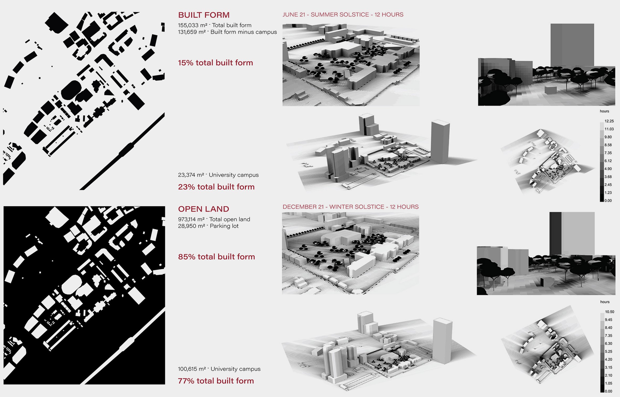 A series of black and white digital maps with red and black text accompanying them.