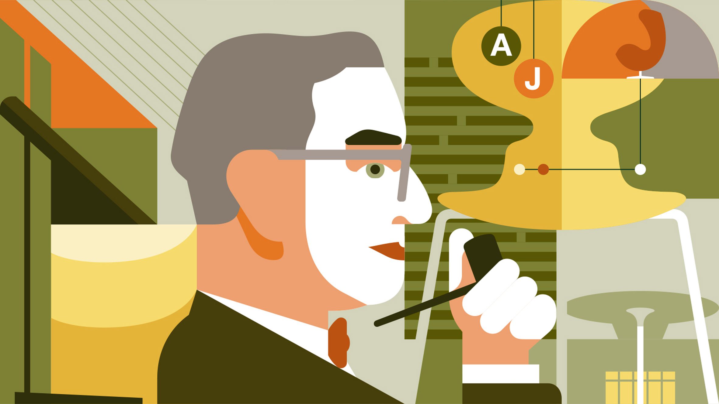 Portrait of designer and architect Arne Jacobsen