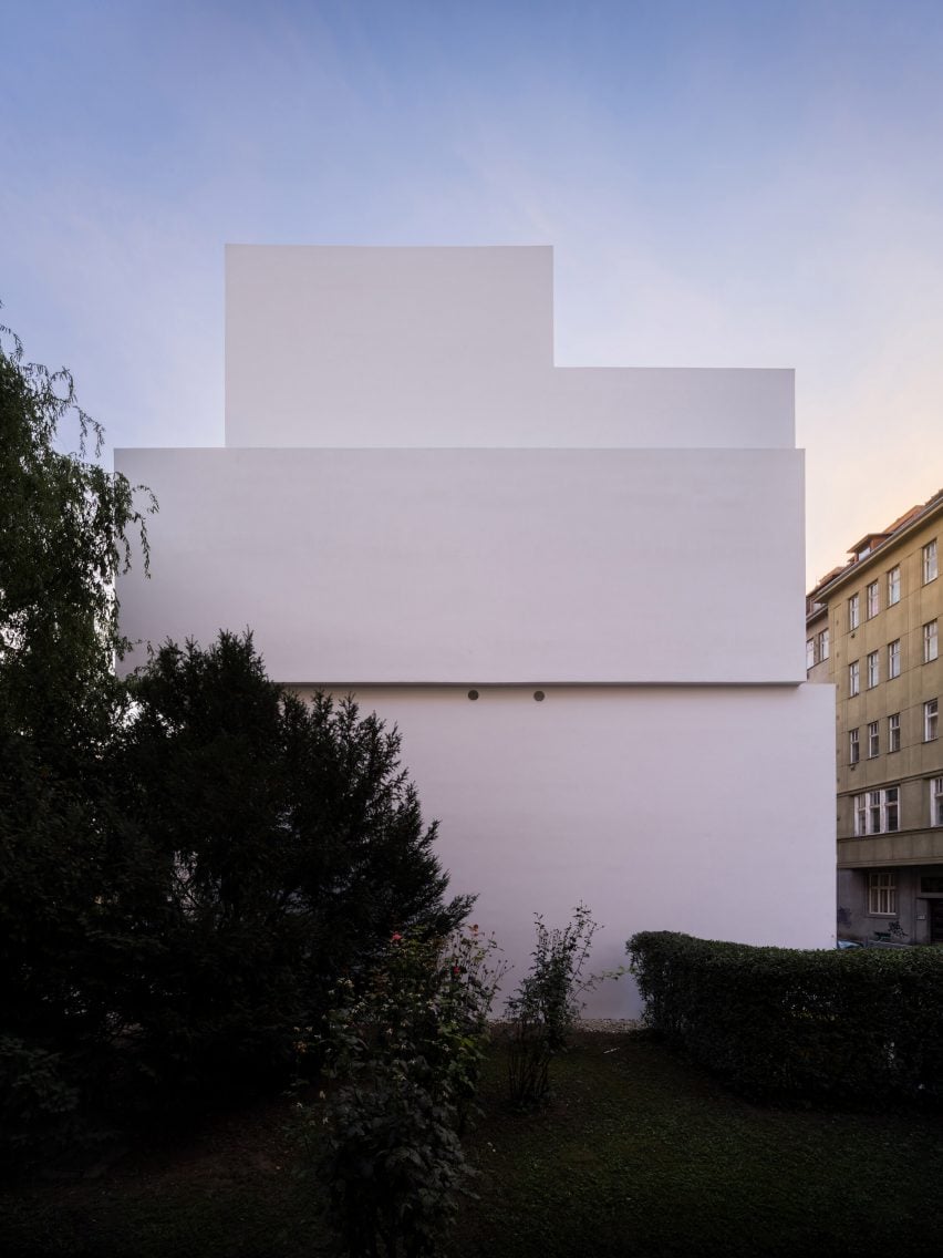 boxy white building in Czech Republic