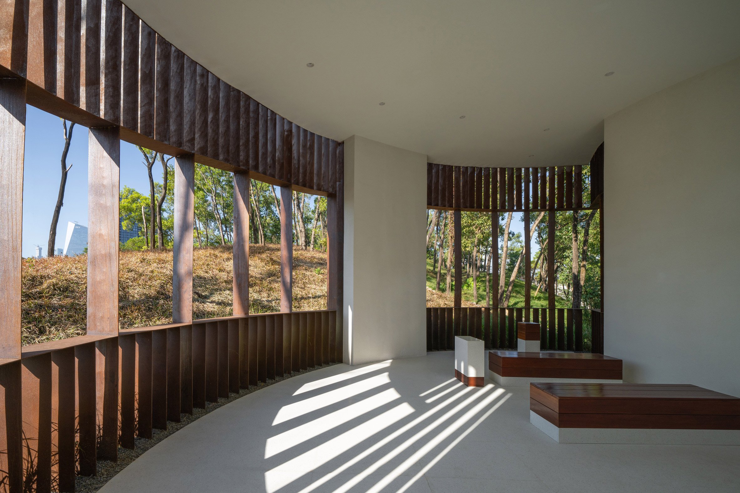 Interior view of Qiaochengbei Park Visitor Centre in Shenzhen