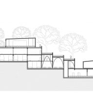 Section of Quzika 1865 Winery Complex by PL-T Architecture Studio