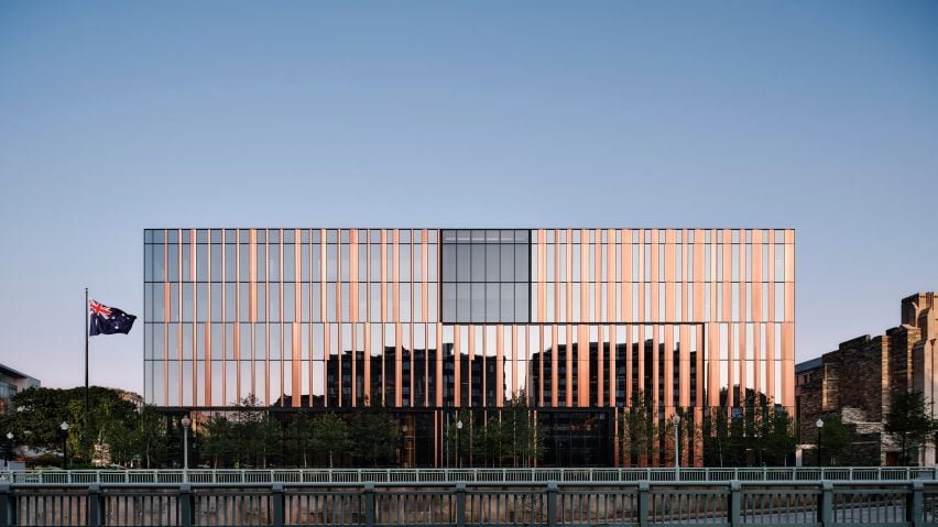 Glass and copper Australian embassy in DC