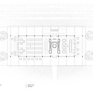 Ground floor plan of visitor centre at Bodegas Faustino winery by Foster + Partners