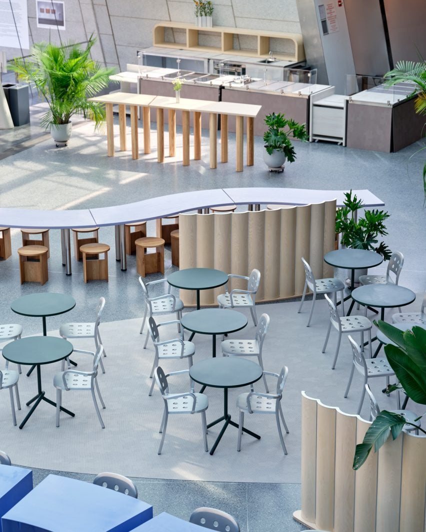 View over cafe tables at Brooklyn Museum Cafe