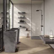 Bathroom with pieces from Casalgrande Padana's Aquatio collection