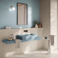 Single basin and shelf from Casalgrande Padana's Aquatio collection