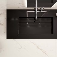 Black basin from Casalgrande Padana's Aquatio collection