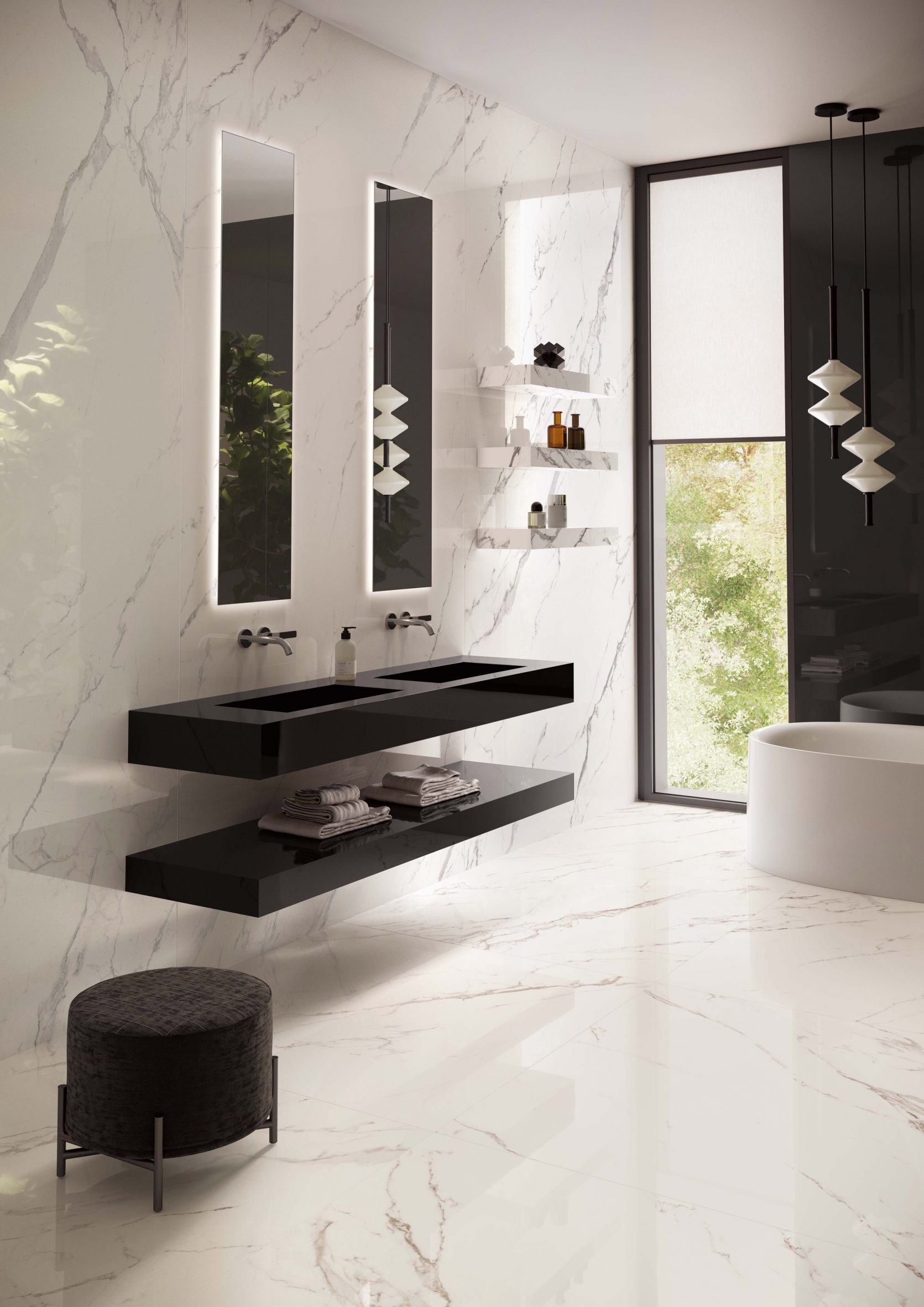 Double sink from Casalgrande Padana Aquatio collection