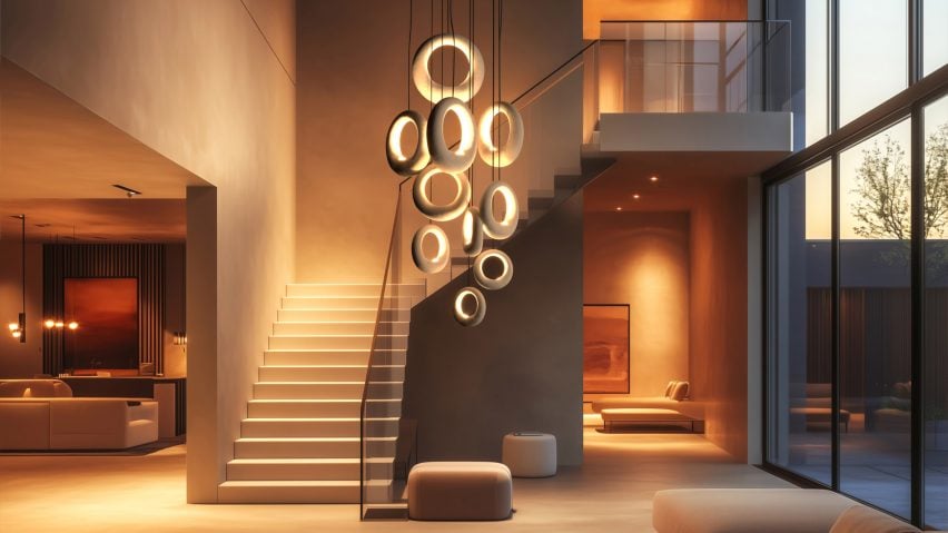 Sunrise Ring cluster chandelier by Naaya Studio