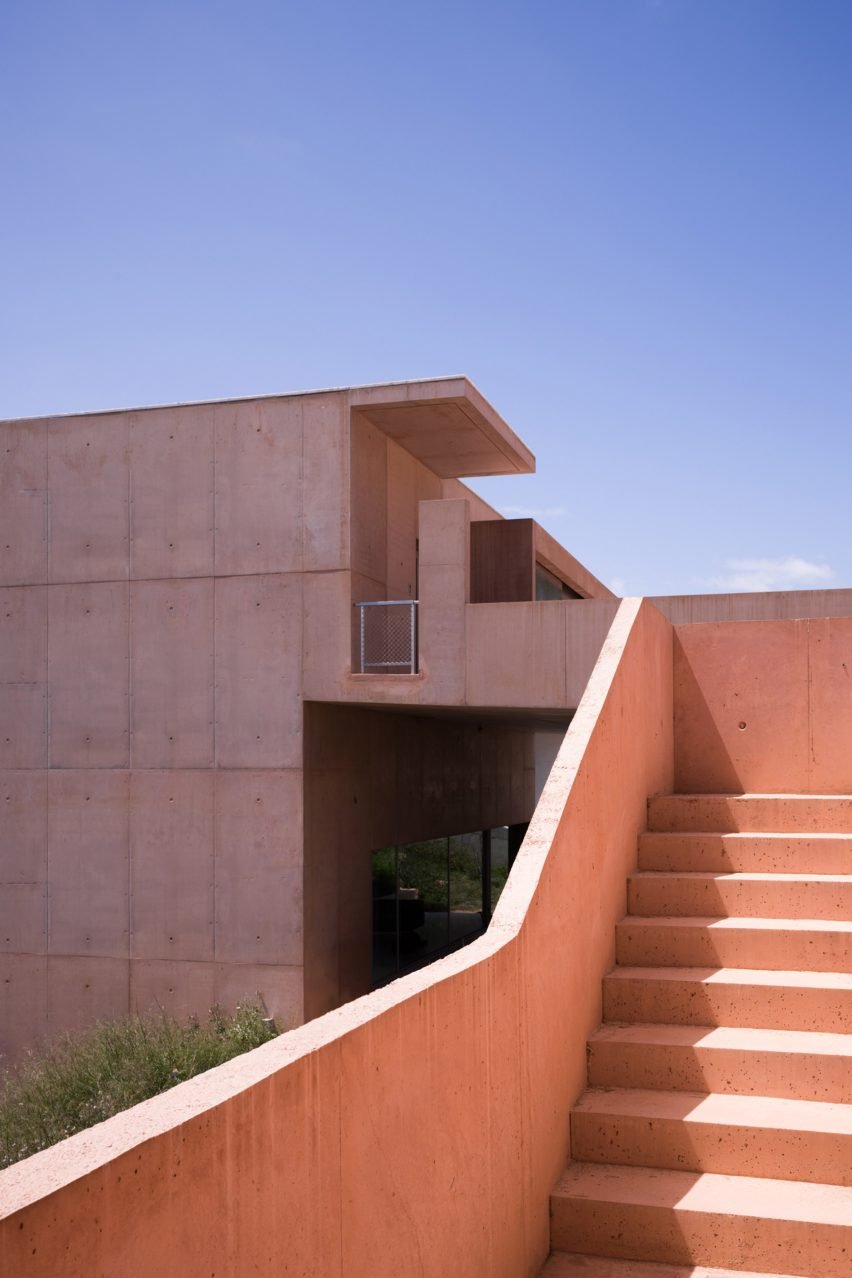 Orange concrete home in Barcelona