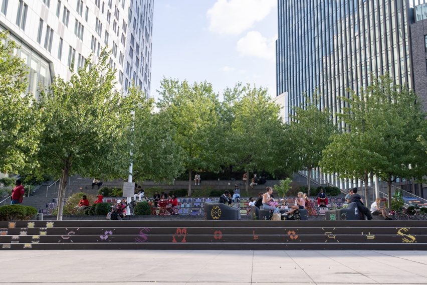 Benches in a square