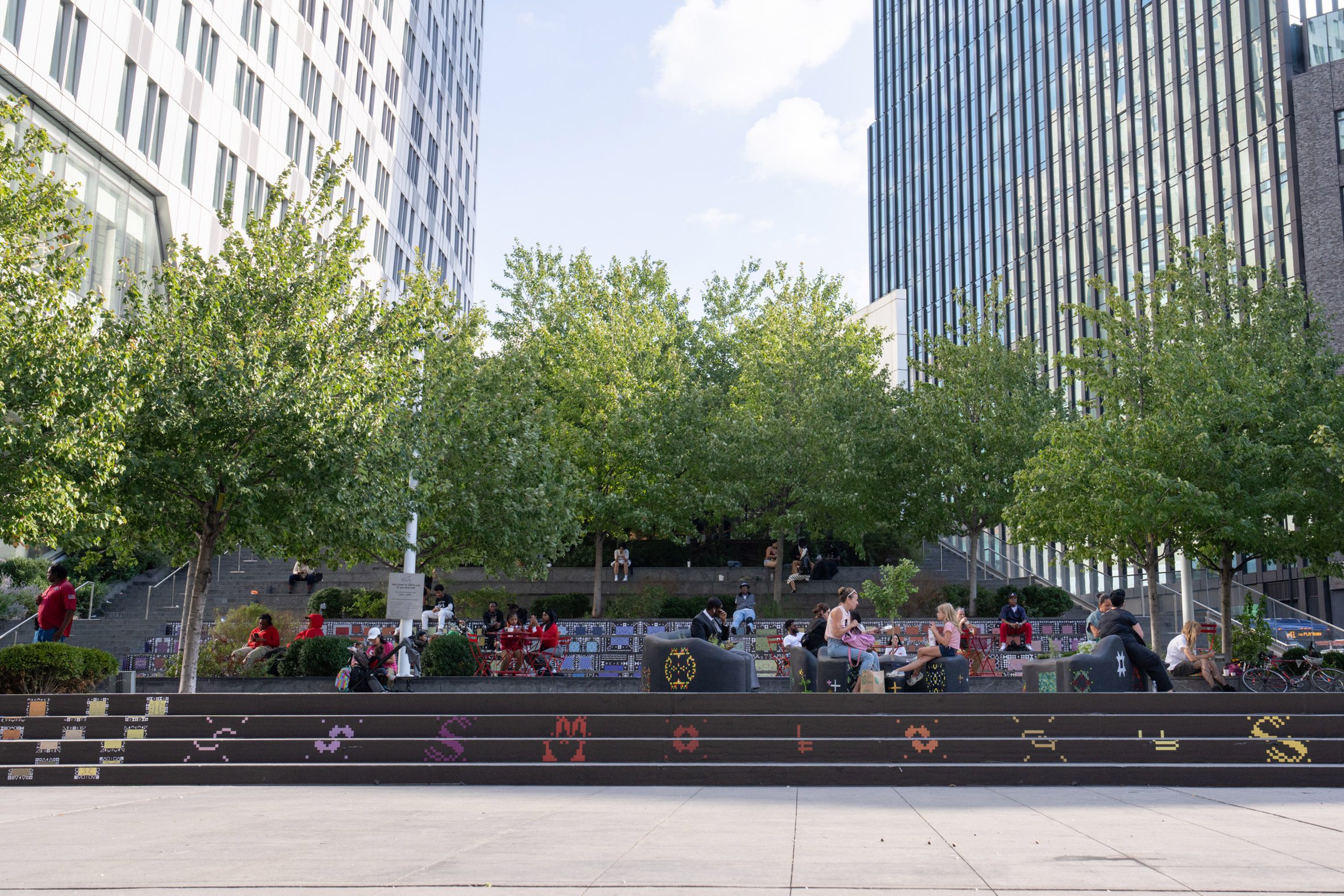 Benches in a square