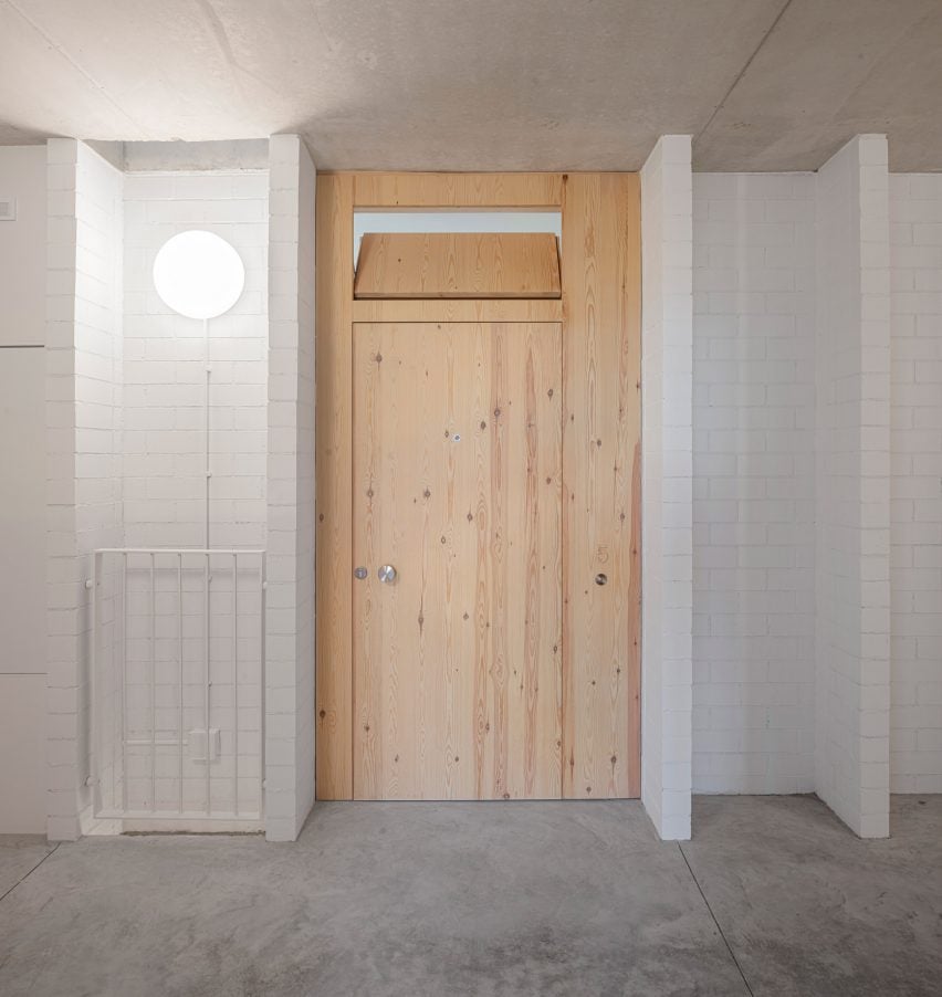 Wooden door inside the apartment