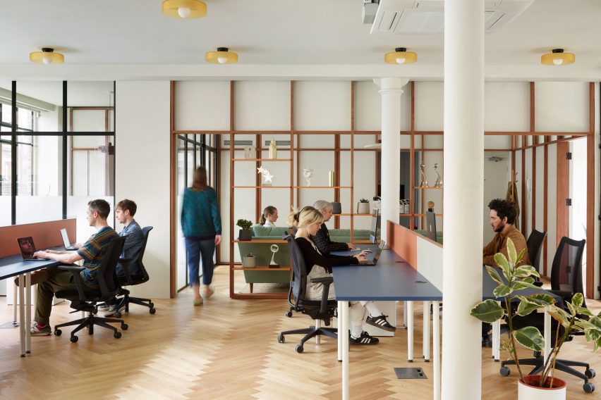 Desks in Drama Republic Office by Emil Eve Architects