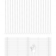 Elevation of Temporary Storage Garden pavilion by Semester Studio