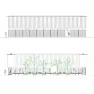 Elevation of Temporary Storage Garden pavilion by Semester Studio