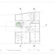 First floor plan of Yama-Tani by Kengo Kuma & Associates