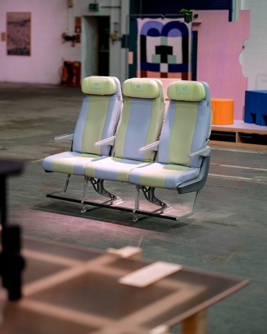 Airplane seat covers at Dundee Design Festival