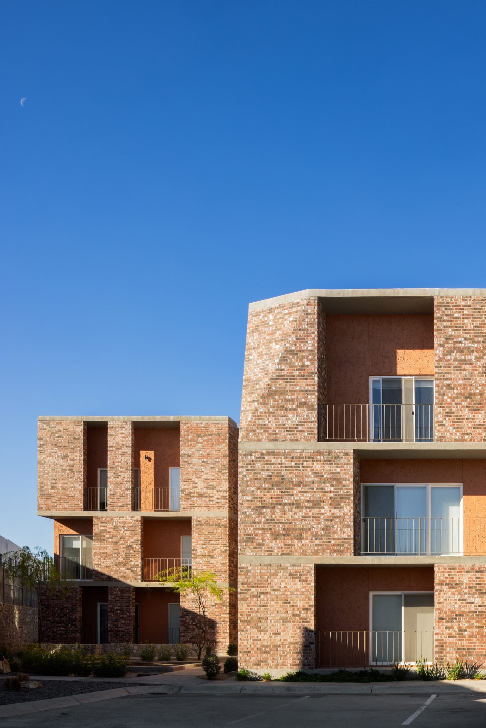 Brick apartment building