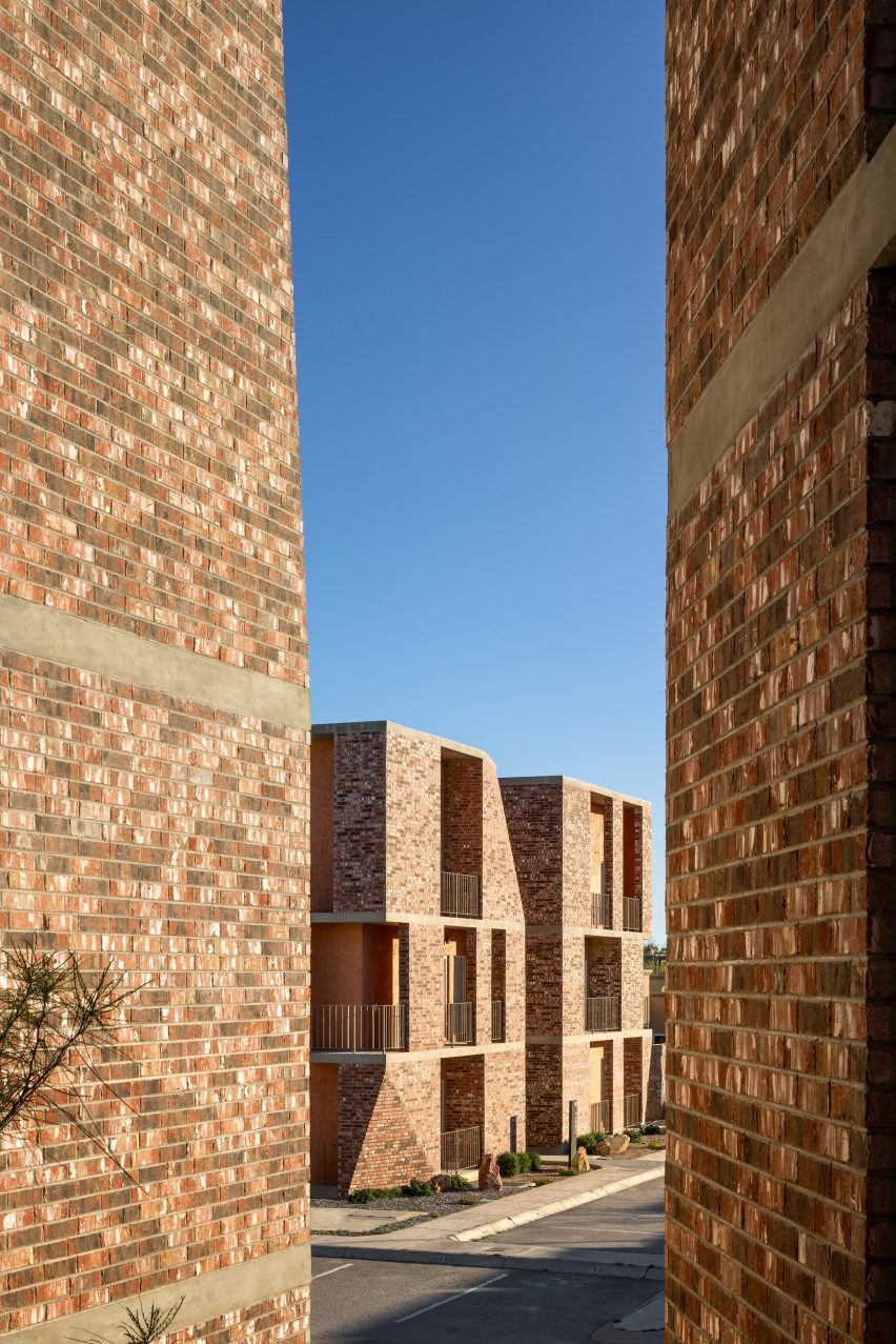 Brick apartment building