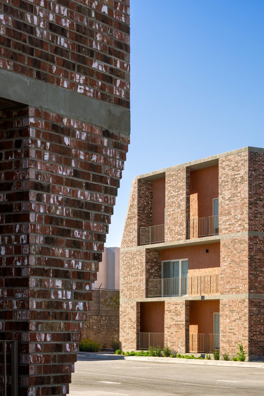 Brick apartment building