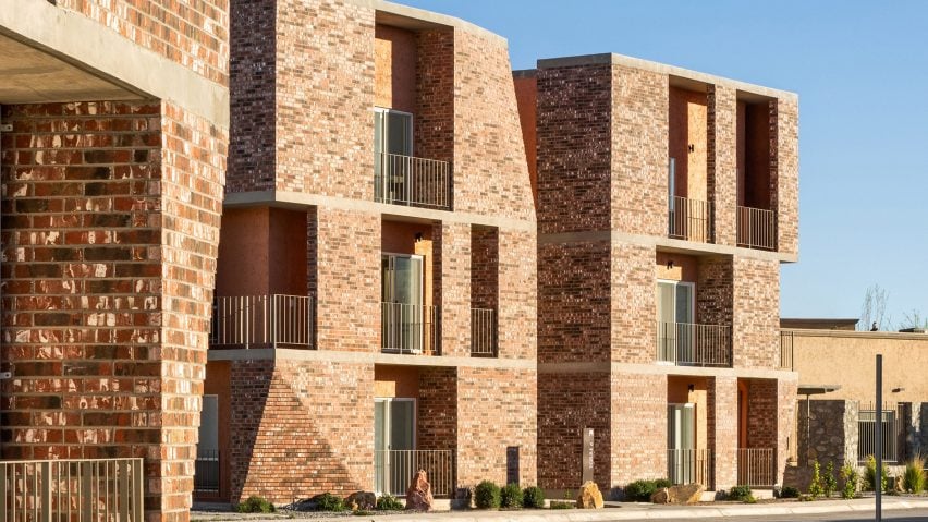 Brick apartment building