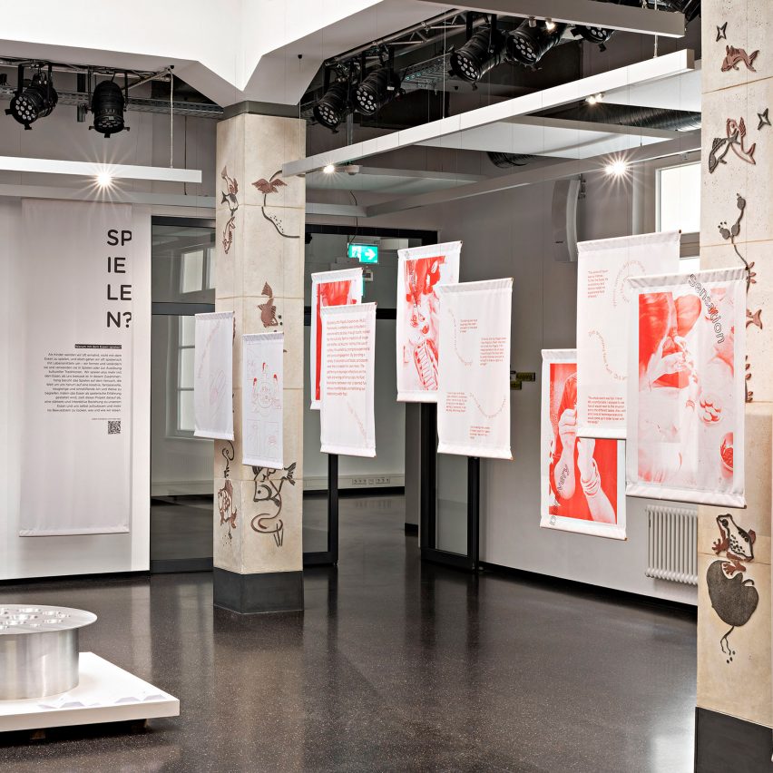 a photograph of a student exhibition