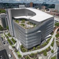 Payette wraps Boston academic building in ribbons of stainless steel