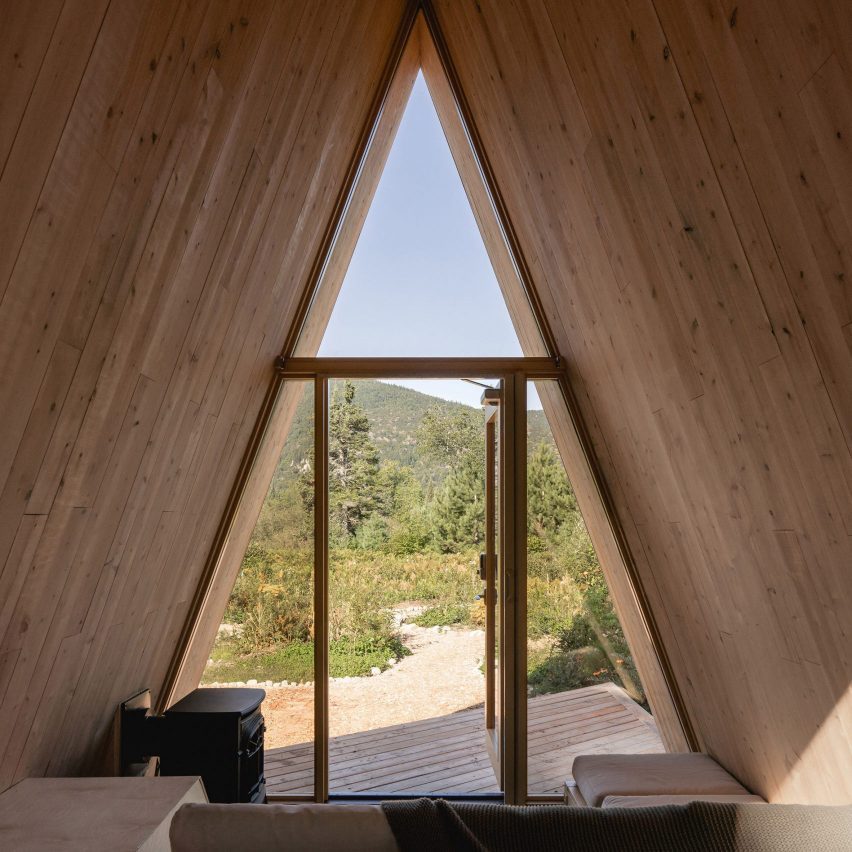 Gabled wooden cabin