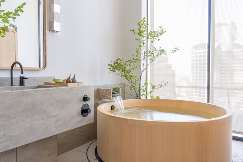 Ofuro soaking tub in spa of Four Seasons Osaka hotel