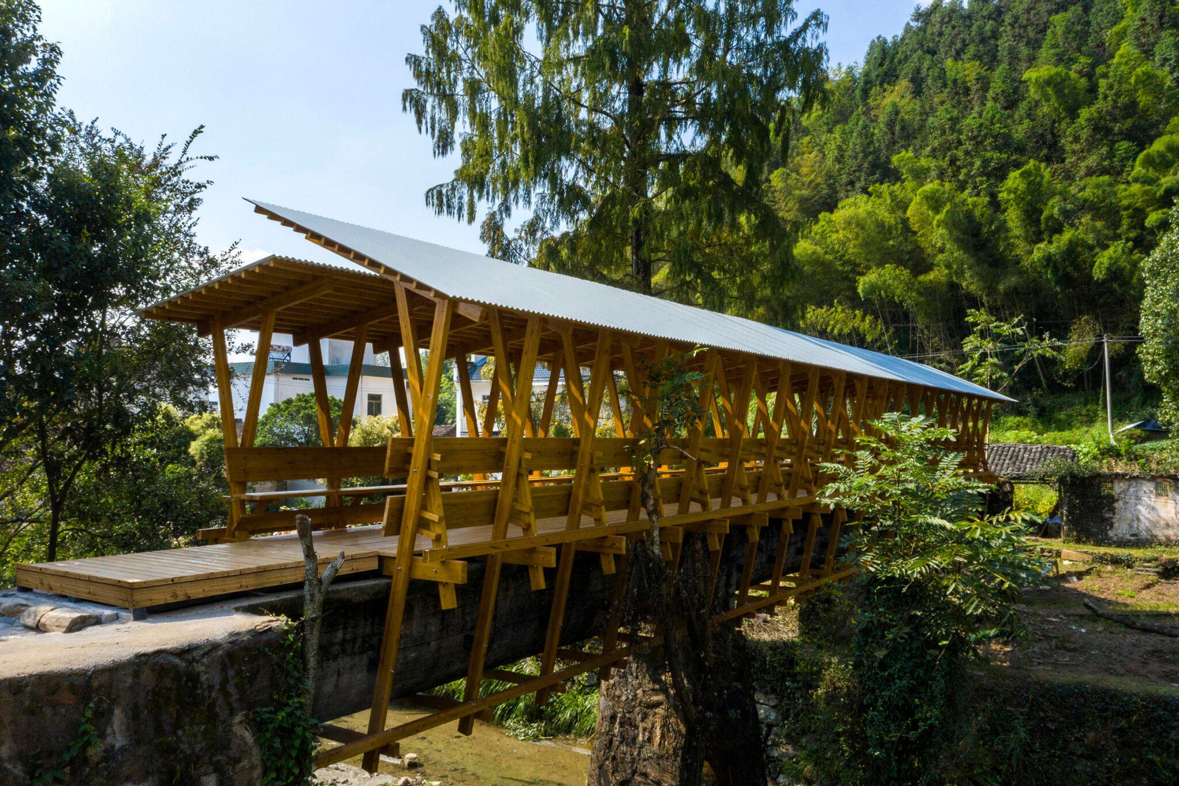 View of FW JI Covered Bridge on Aqueduct