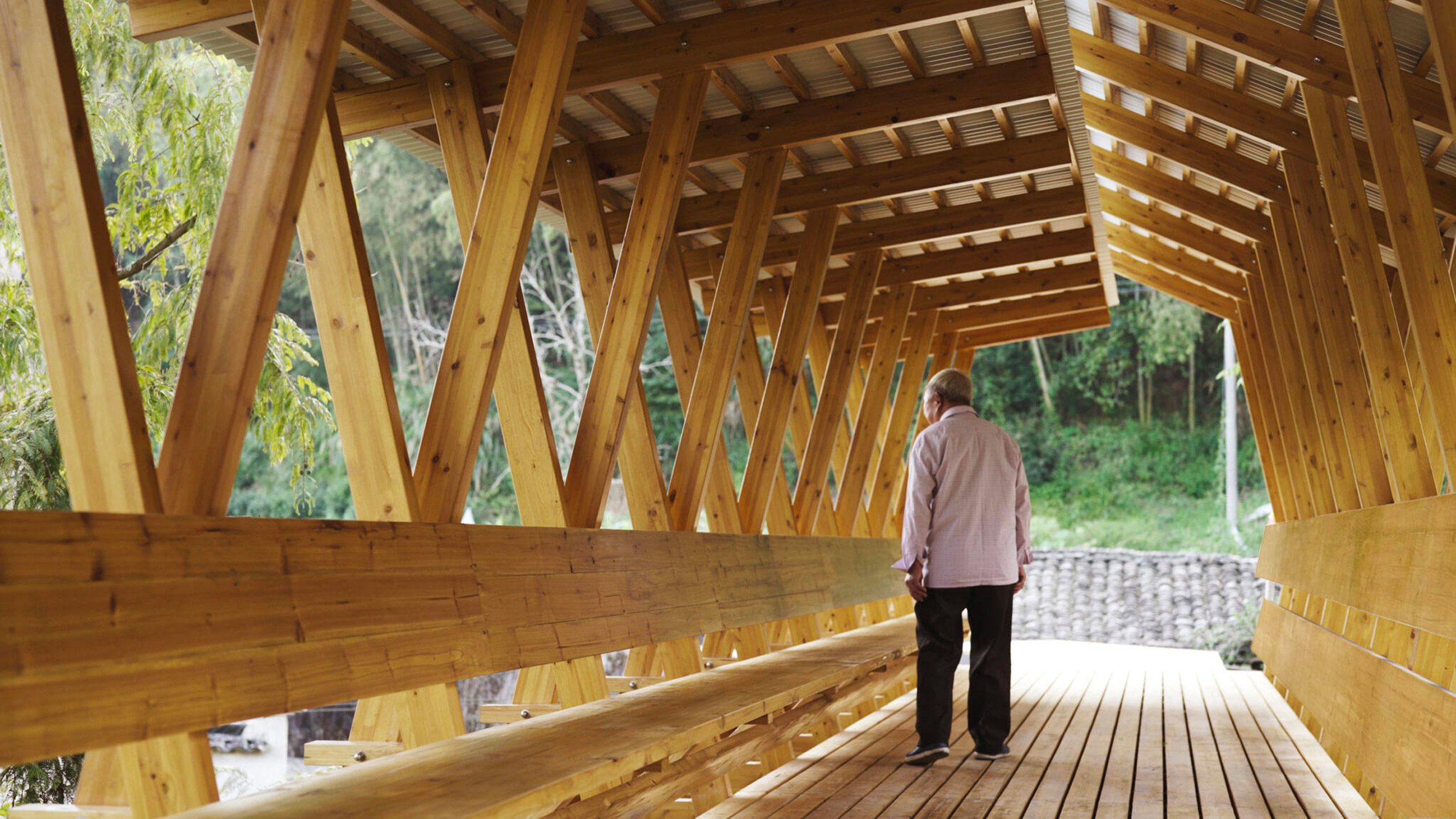 Interior view of FW JI Covered Bridge on Aqueduct by IARA